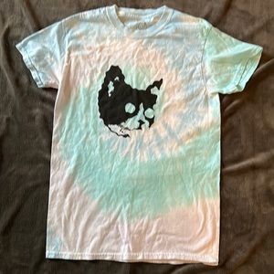 Odd future icy blue tie dye cat shirt